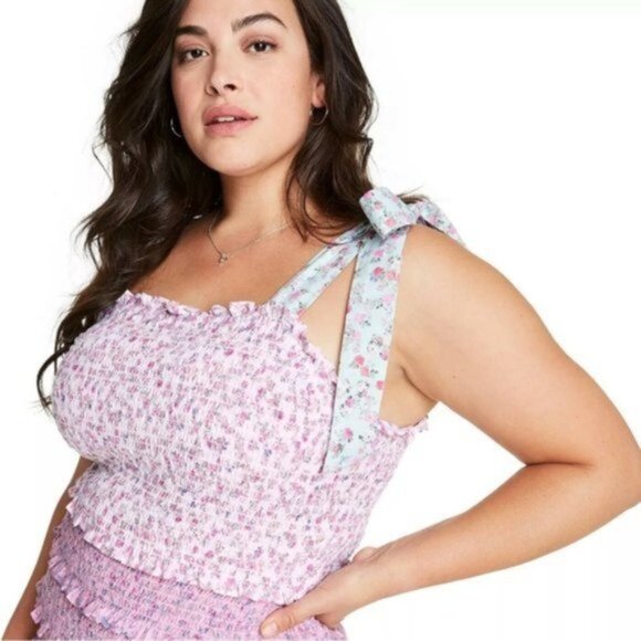 NWT LoveShackFancy x Target Adeline Smocked Floral Tie Strap Ruffled Dress‎ 3X - Picture 3 of 10